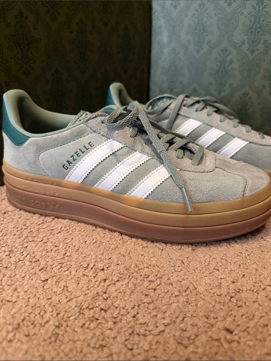 adidas Shoes - adidas Gazelle Suede Sneakers in Sage and Gum